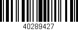 Código de barras (EAN, GTIN, SKU, ISBN): '40289427'