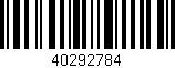 Código de barras (EAN, GTIN, SKU, ISBN): '40292784'