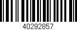 Código de barras (EAN, GTIN, SKU, ISBN): '40292857'