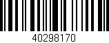Código de barras (EAN, GTIN, SKU, ISBN): '40298170'