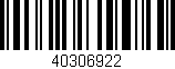 Código de barras (EAN, GTIN, SKU, ISBN): '40306922'