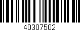 Código de barras (EAN, GTIN, SKU, ISBN): '40307502'