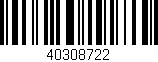 Código de barras (EAN, GTIN, SKU, ISBN): '40308722'