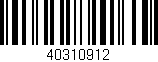 Código de barras (EAN, GTIN, SKU, ISBN): '40310912'