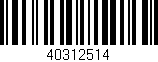 Código de barras (EAN, GTIN, SKU, ISBN): '40312514'