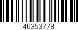 Código de barras (EAN, GTIN, SKU, ISBN): '40353778'