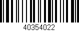 Código de barras (EAN, GTIN, SKU, ISBN): '40354022'