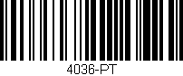 Código de barras (EAN, GTIN, SKU, ISBN): '4036-PT'