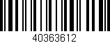 Código de barras (EAN, GTIN, SKU, ISBN): '40363612'