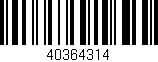 Código de barras (EAN, GTIN, SKU, ISBN): '40364314'