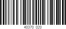 Código de barras (EAN, GTIN, SKU, ISBN): '40370/020'