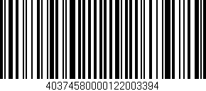 Código de barras (EAN, GTIN, SKU, ISBN): '40374580000122003394'