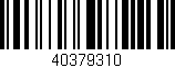 Código de barras (EAN, GTIN, SKU, ISBN): '40379310'