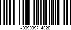 Código de barras (EAN, GTIN, SKU, ISBN): '4039039714028'