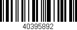 Código de barras (EAN, GTIN, SKU, ISBN): '40395892'
