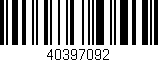 Código de barras (EAN, GTIN, SKU, ISBN): '40397092'