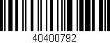 Código de barras (EAN, GTIN, SKU, ISBN): '40400792'