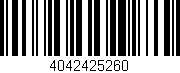Código de barras (EAN, GTIN, SKU, ISBN): '4042425260'