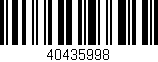 Código de barras (EAN, GTIN, SKU, ISBN): '40435998'