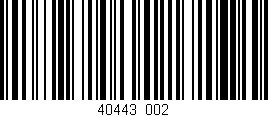 Código de barras (EAN, GTIN, SKU, ISBN): '40443/002'