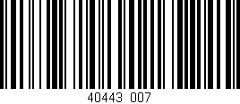 Código de barras (EAN, GTIN, SKU, ISBN): '40443/007'