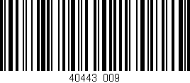 Código de barras (EAN, GTIN, SKU, ISBN): '40443/009'