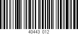 Código de barras (EAN, GTIN, SKU, ISBN): '40443/012'