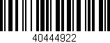 Código de barras (EAN, GTIN, SKU, ISBN): '40444922'