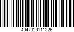 Código de barras (EAN, GTIN, SKU, ISBN): '4047023111326'