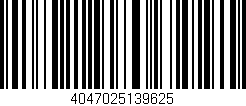 Código de barras (EAN, GTIN, SKU, ISBN): '4047025139625'