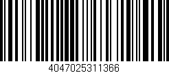 Código de barras (EAN, GTIN, SKU, ISBN): '4047025311366'