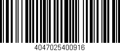 Código de barras (EAN, GTIN, SKU, ISBN): '4047025400916'