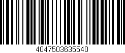 Código de barras (EAN, GTIN, SKU, ISBN): '4047503635540'
