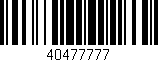 Código de barras (EAN, GTIN, SKU, ISBN): '40477777'