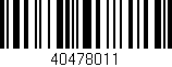 Código de barras (EAN, GTIN, SKU, ISBN): '40478011'