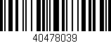 Código de barras (EAN, GTIN, SKU, ISBN): '40478039'