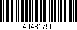 Código de barras (EAN, GTIN, SKU, ISBN): '40481756'