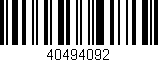 Código de barras (EAN, GTIN, SKU, ISBN): '40494092'