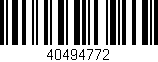 Código de barras (EAN, GTIN, SKU, ISBN): '40494772'