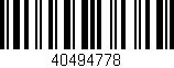 Código de barras (EAN, GTIN, SKU, ISBN): '40494778'