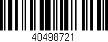 Código de barras (EAN, GTIN, SKU, ISBN): '40498721'