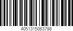 Código de barras (EAN, GTIN, SKU, ISBN): '4051315063798'