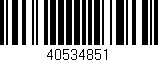 Código de barras (EAN, GTIN, SKU, ISBN): '40534851'