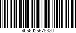Código de barras (EAN, GTIN, SKU, ISBN): '4058025679820'
