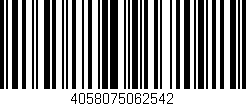 Código de barras (EAN, GTIN, SKU, ISBN): '4058075062542'