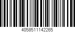 Código de barras (EAN, GTIN, SKU, ISBN): '4058511142265'