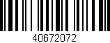 Código de barras (EAN, GTIN, SKU, ISBN): '40672072'