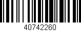 Código de barras (EAN, GTIN, SKU, ISBN): '40742260'