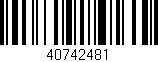 Código de barras (EAN, GTIN, SKU, ISBN): '40742481'
