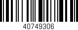 Código de barras (EAN, GTIN, SKU, ISBN): '40749306'